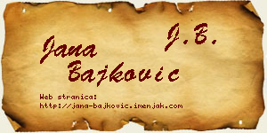 Jana Bajković vizit kartica